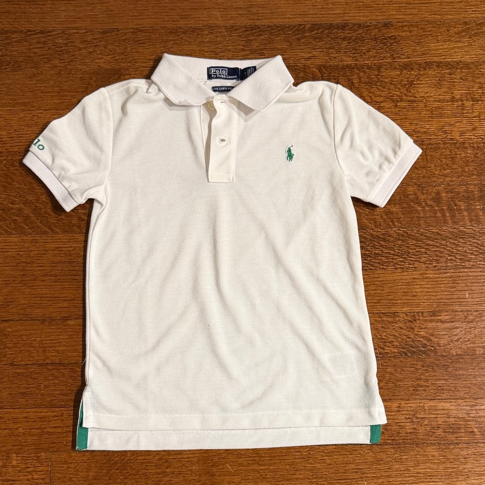 Polo by Ralph Lauren Kids Cream Polo Shirt with Green Logo